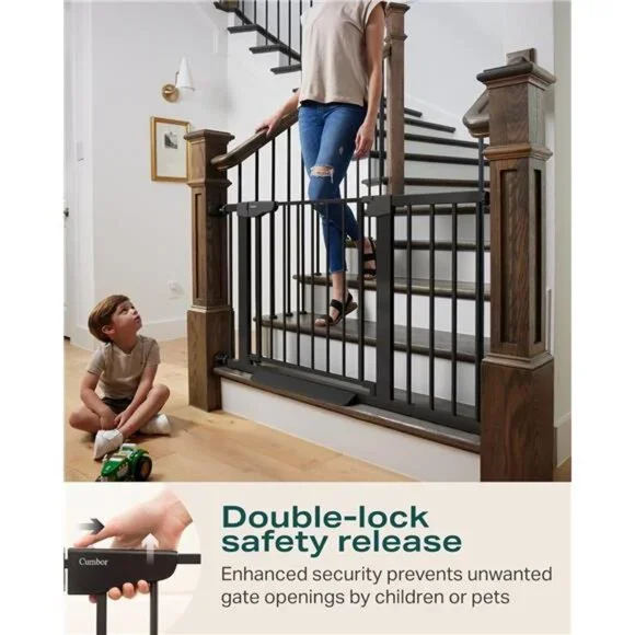 29.7-46 Baby Gate for Stairs, Mom's Choice Awards Winner-Auto Close Dog Gate